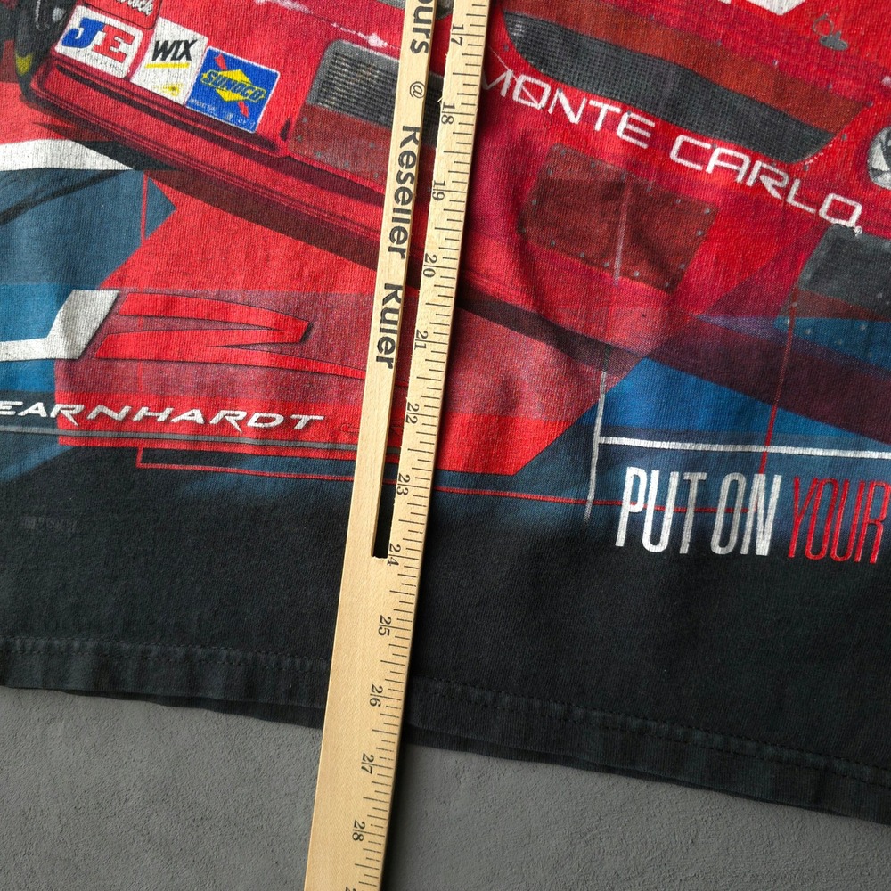 Vintage 2000s Chase Authentics Dale Earnhardt Jr T-shirt Large Black NASCAR AOP - Picture 8 of 10